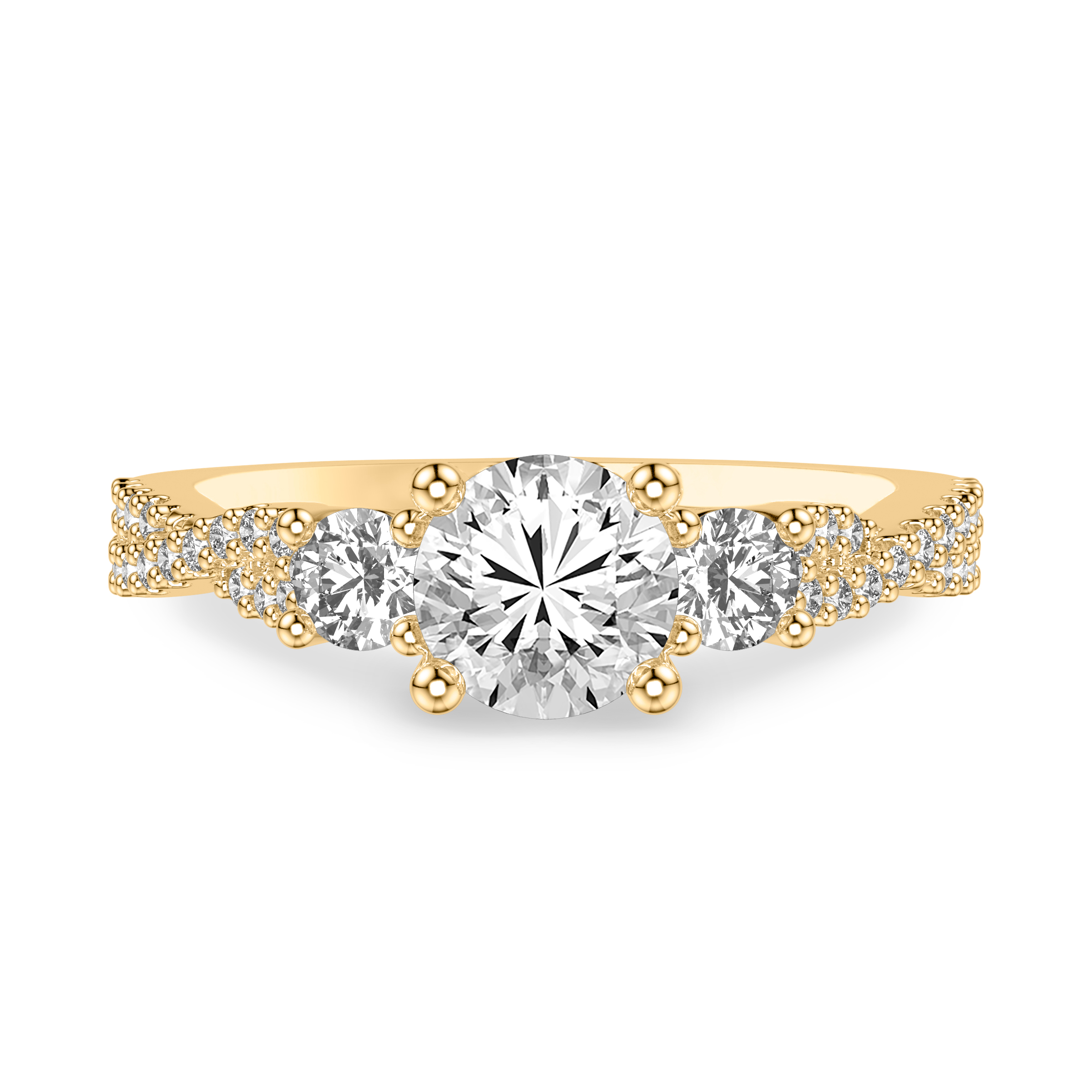 Presley 3-Stone Pave Engagement Ring