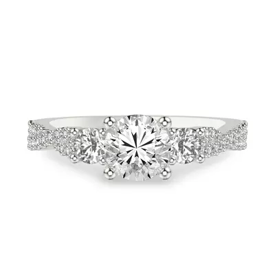 Presley 3-Stone Pave Engagement Ring