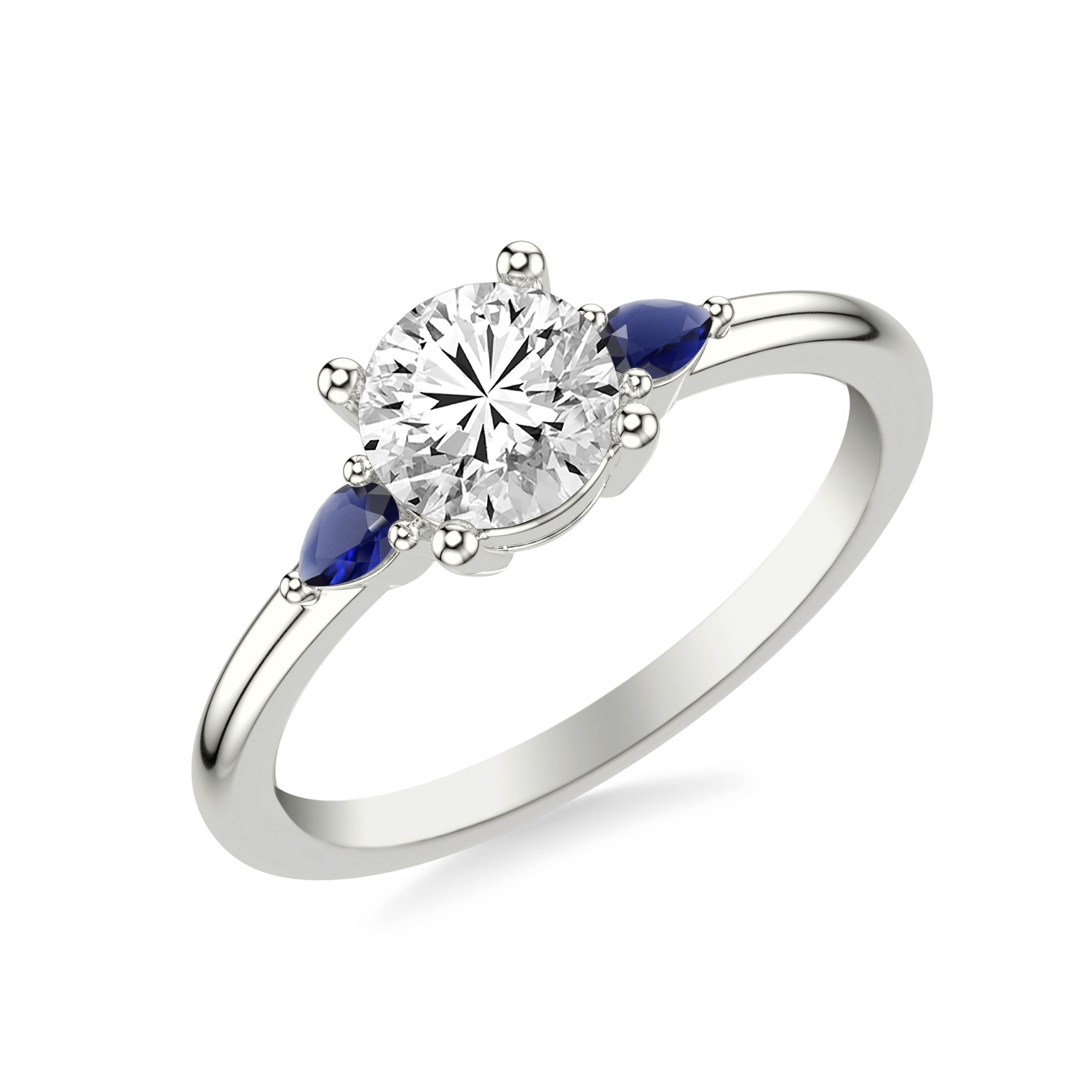 Zahra Sapphire Accent Engagement Ring