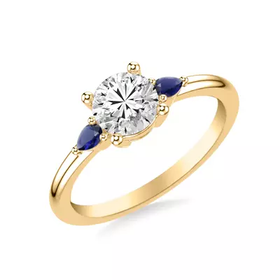 Zahra Sapphire Accent Engagement Ring
