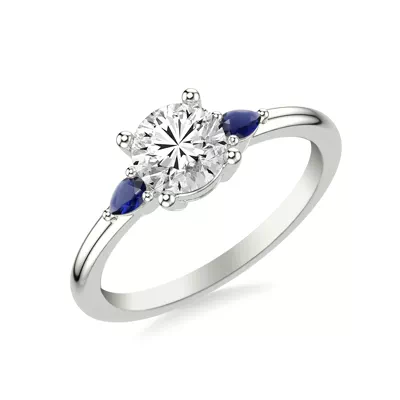 Zahra Sapphire Accent Engagement Ring
