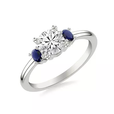 Kensley Sapphire Accent Engagement Ring