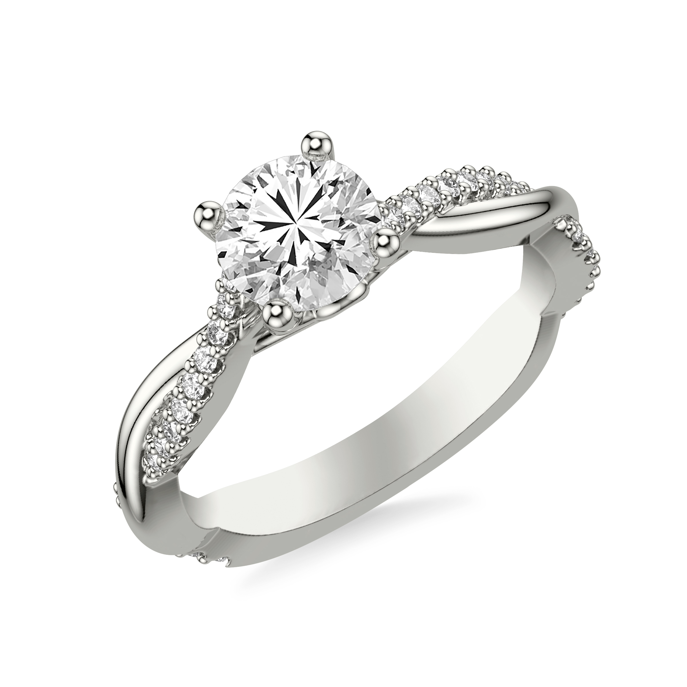 Linda Twisted Pavé Engagement Ring