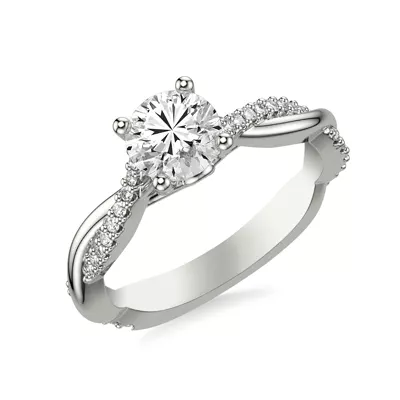 Linda Twisted Pavé Engagement Ring