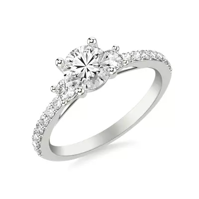 Renee Three Stone Engagement Ring 
