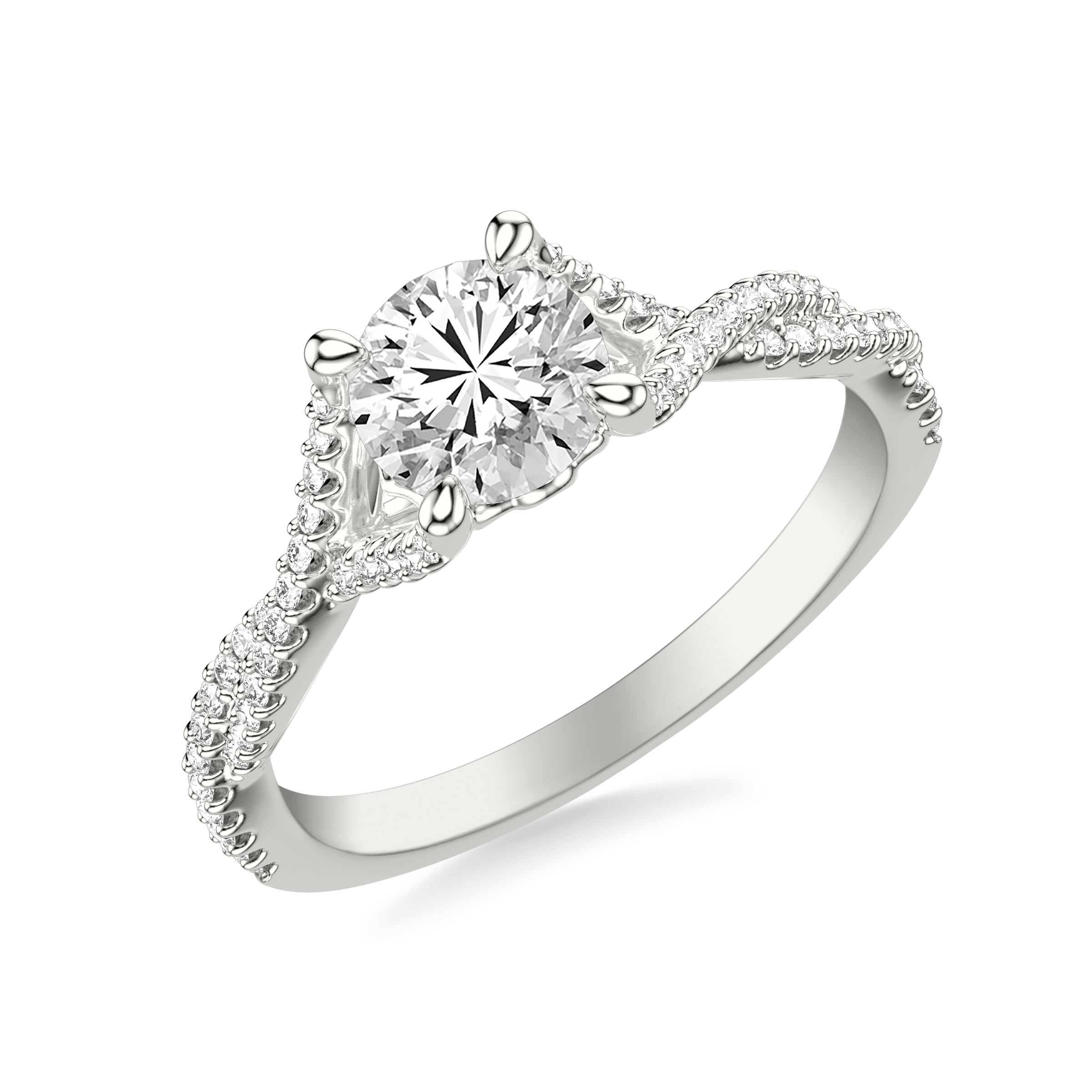 Laney Pave Twist Engagement Ring
