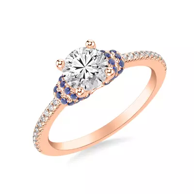 Persephone Sapphire Accent Engagement Ring