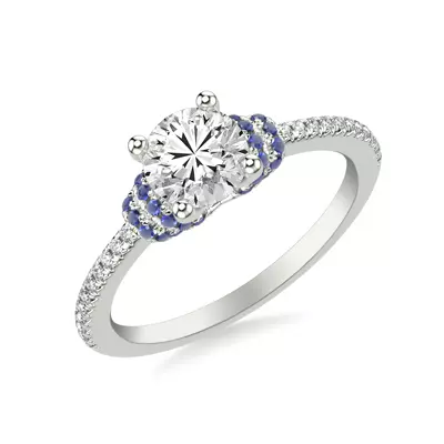 Persephone Sapphire Accent Engagement Ring