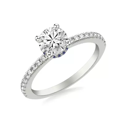 Sabrina Sapphire Hidden Halo Engagement Ring