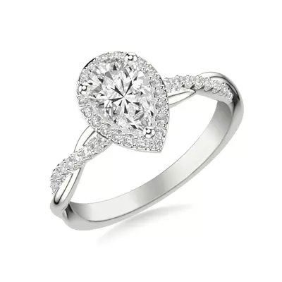 Gabriella Pave Hidden Halo Engagement Ring - 14K Rose Gold