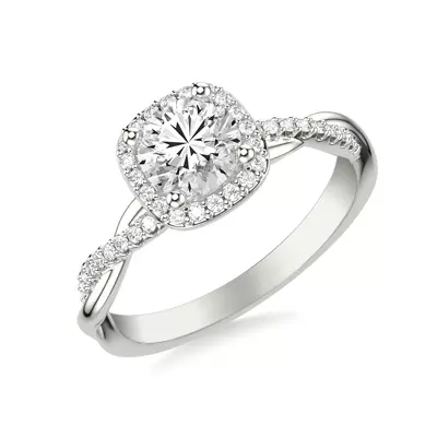 Mckenzie Diamond Twist Halo Engagement Ring