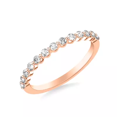 Bliss Shared Prong Diamond Engagement Ring - 14K Rose Gold
