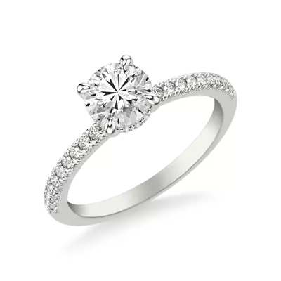 Penny Pavé Diamond Hidden Halo Engagement Ring