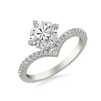 Zoe Pavé Chevron Engagement Ring