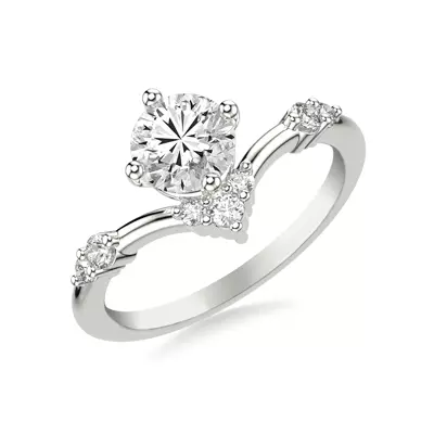 Shiloh Diamond Accent Chevron Engagement Ring