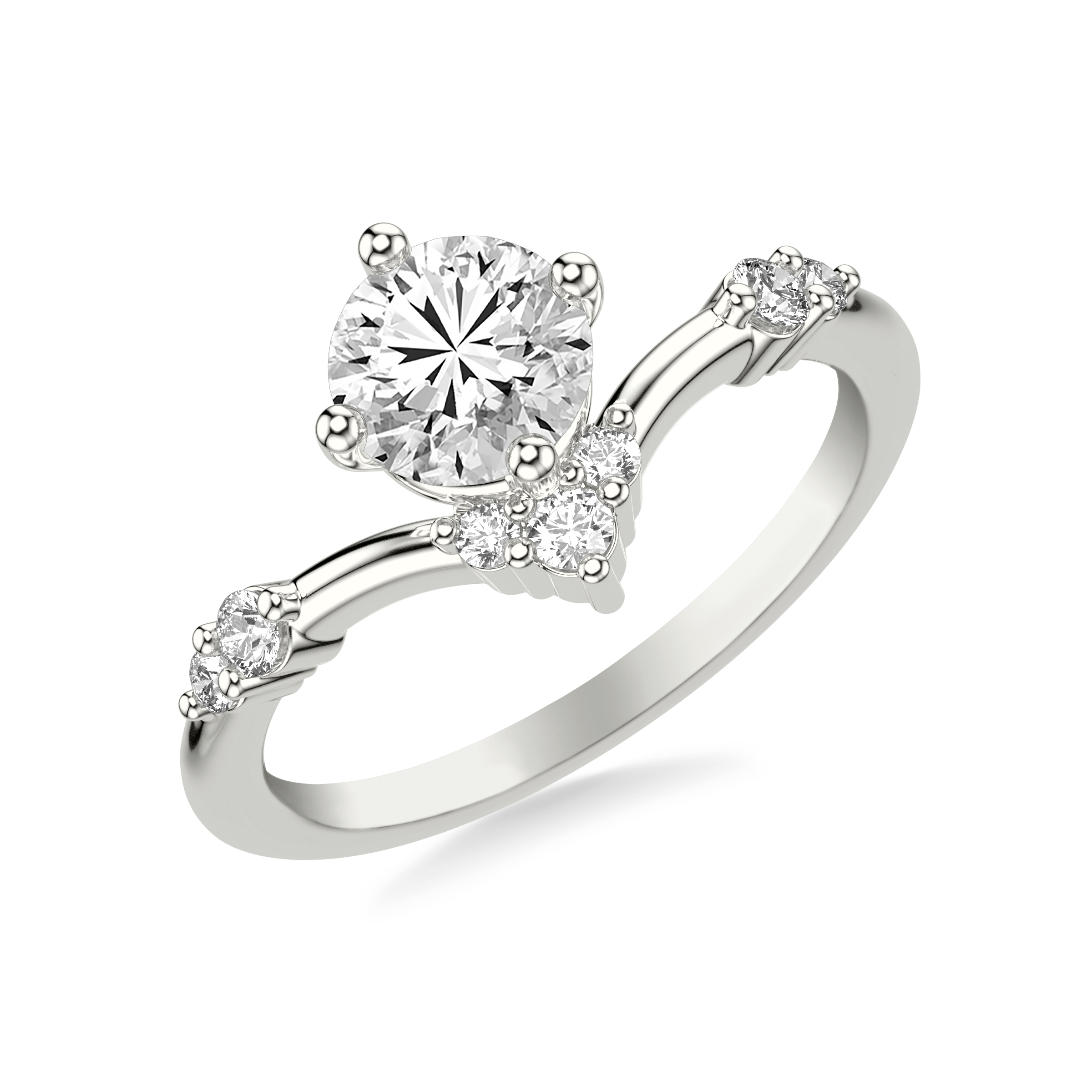 Shiloh Diamond Accent Chevron Engagement Ring