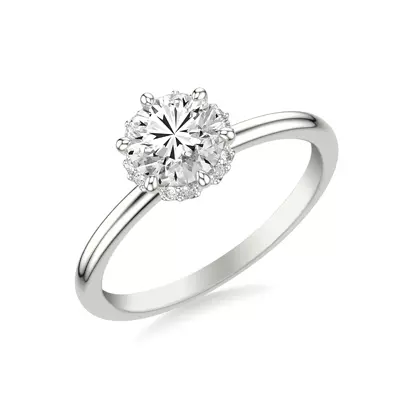 Briar Floral Halo Engagement Ring