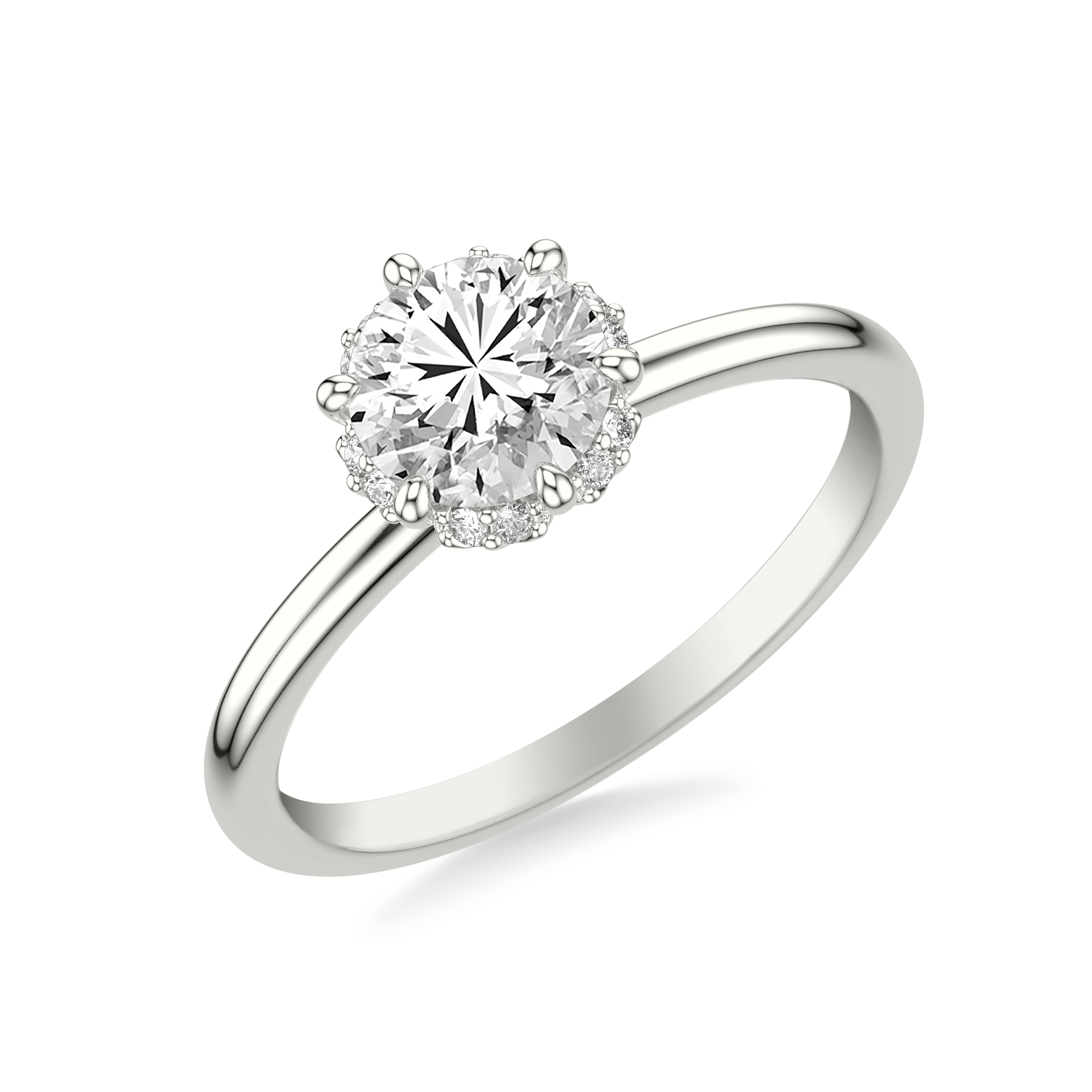 Briar Floral Halo Engagement Ring