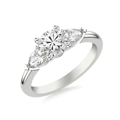 Georgina Pear Three-Stone Engagement Ring (.50 ct. tw.)