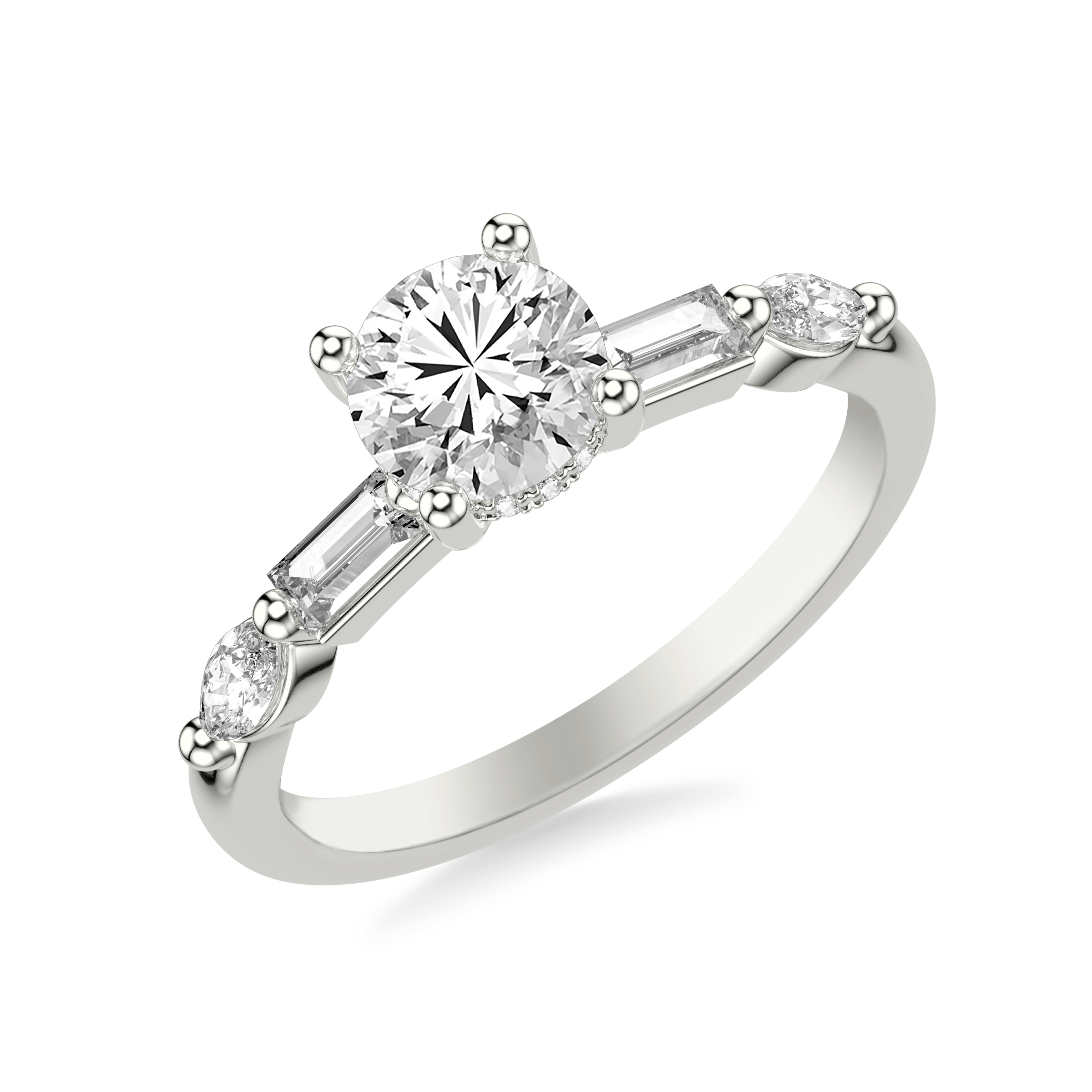Keely Hidden Halo Mixed-Shape Engagement Ring