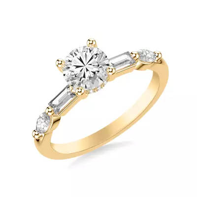 Keely Hidden Halo Mixed-Shape Engagement Ring