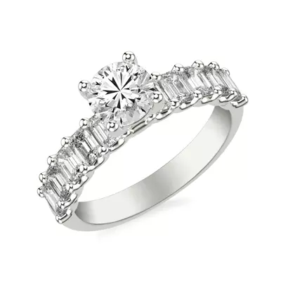 Deanna Emerald-Cut Lab Engagement Ring