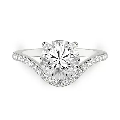 Curvelle Pavé Lab Engagement Ring