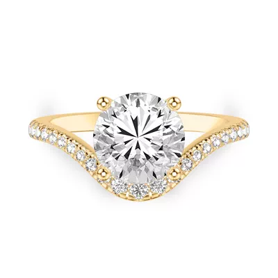 Curvelle Pavé Lab Engagement Ring