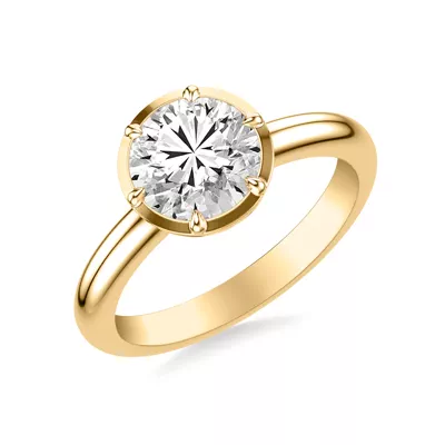 Domo Bezel Solitaire Engagement Ring