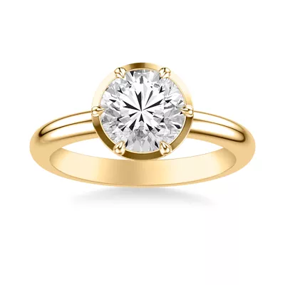 Domo Bezel Solitaire Engagement Ring