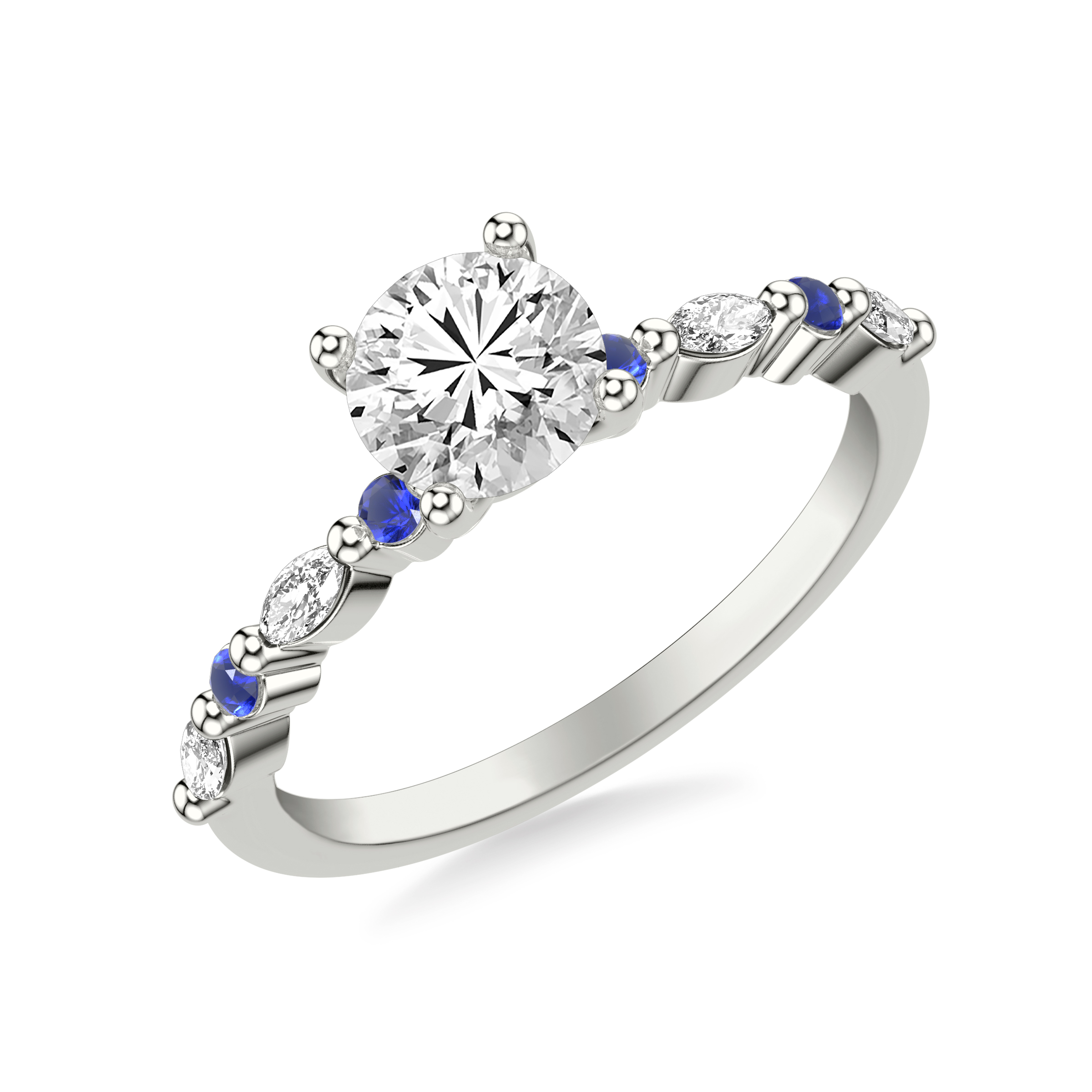 Alanna Sapphire Accent Engagement Ring