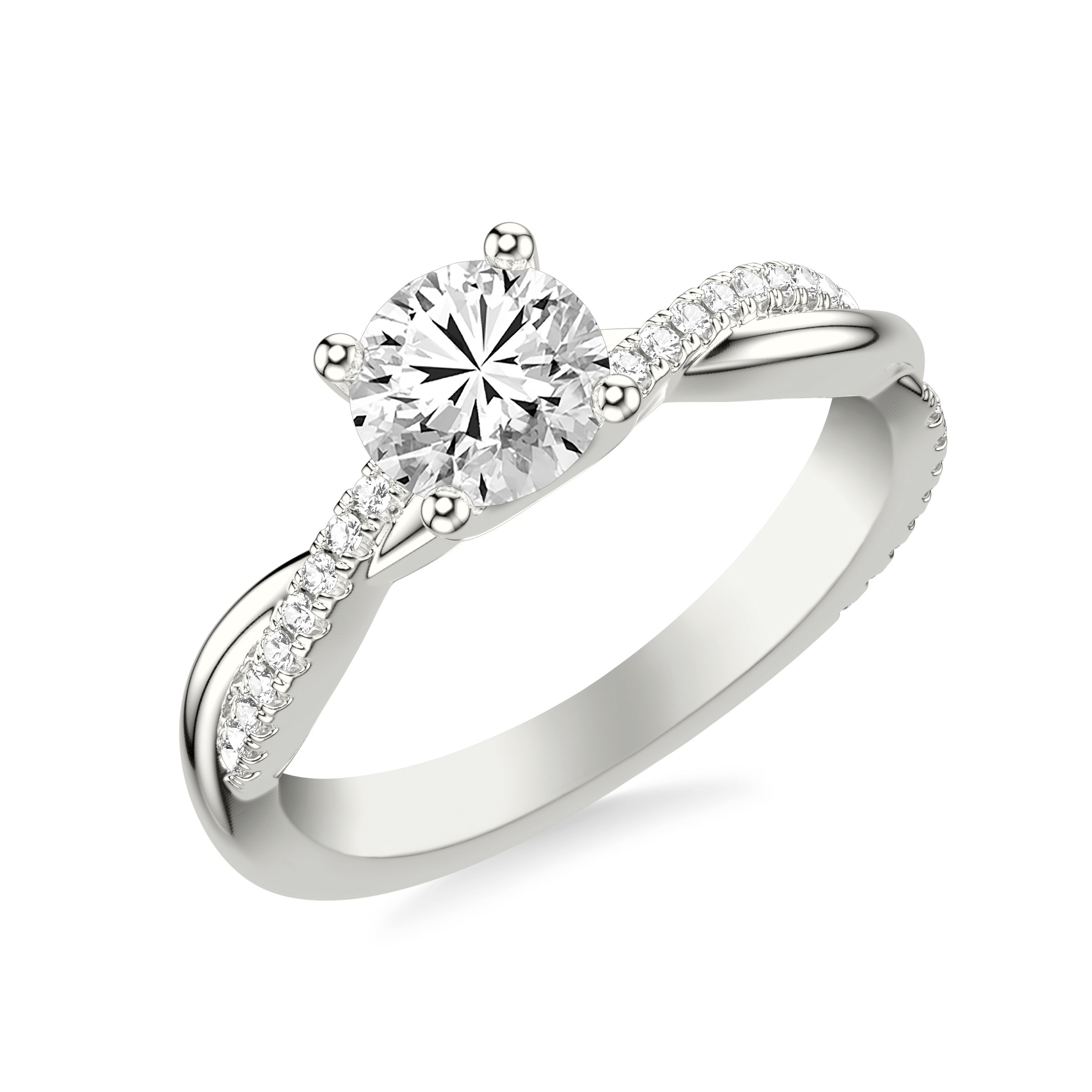 Sabine Crossover Pave Engagement Ring