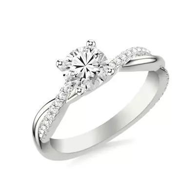 Sabine Crossover Pave Engagement Ring