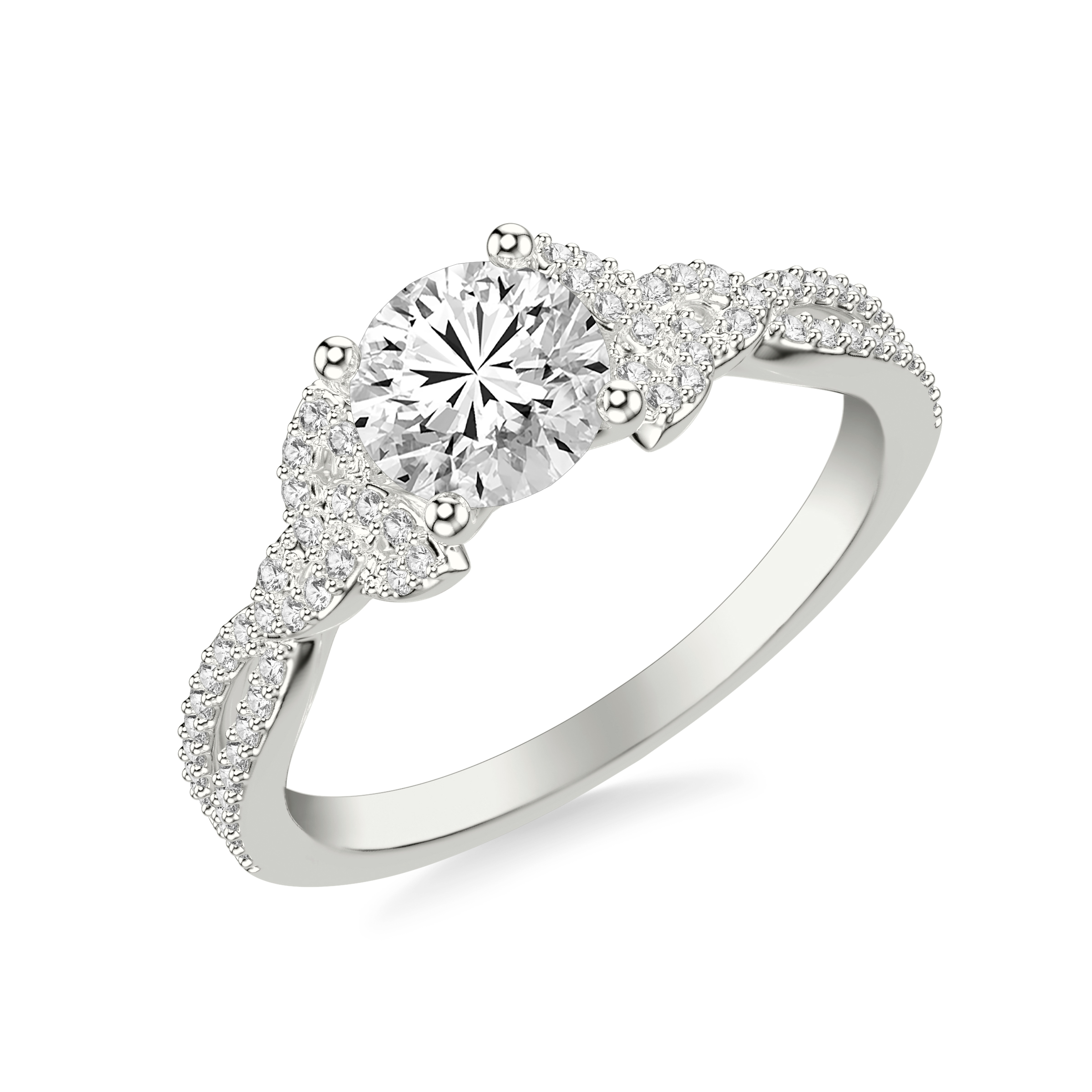 Aoife Trinity Pavé Engagement Ring