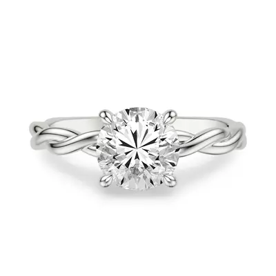 Whitely Twist Hidden Halo Lab Engagement Ring