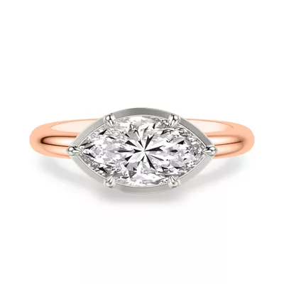 Domo East-West Bezel Solitaire Engagement Ring