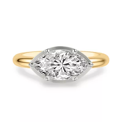Domo East-West Bezel Solitaire Engagement Ring