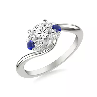 Nancy Sapphire Accent Engagement Ring