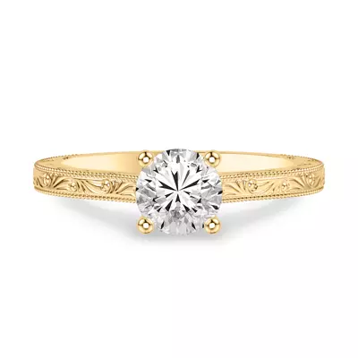 Islay Hand-Engraved Solitaire Engagement Ring