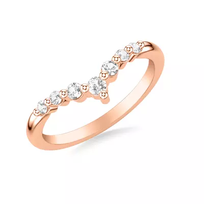 Chevron Shared Prong Diamond Band