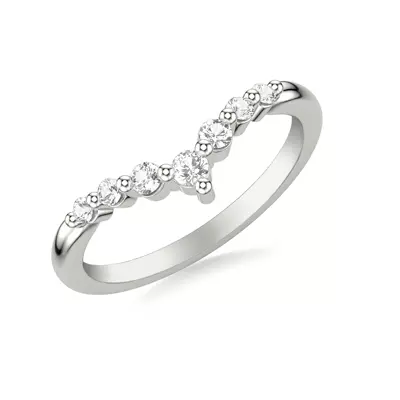 Chevron Shared Prong Diamond Band
