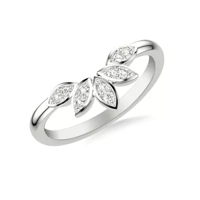 Floral Petal Diamond Band