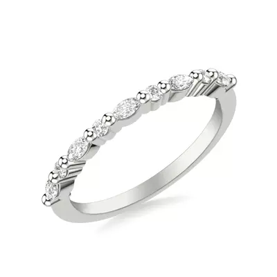 Petite Round and Marquise Diamond Band (1/3 ct. tw.)