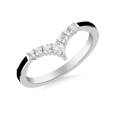 Diamond And Ceramic Chevron Band