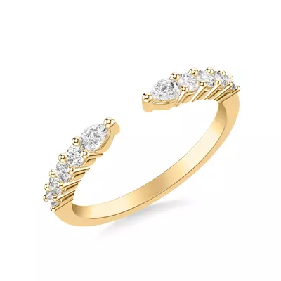 Blythe Pear And Round Diamond Open Band