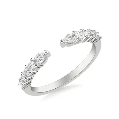 Blythe Pear And Round Diamond Open Band