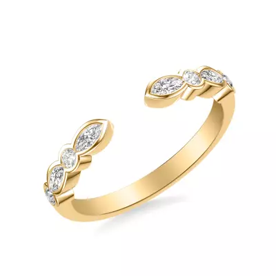 Bellamy Marquise And Round  Bezel Open Band