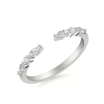 Zora Alternating Marquise & Round Diamond Open Band