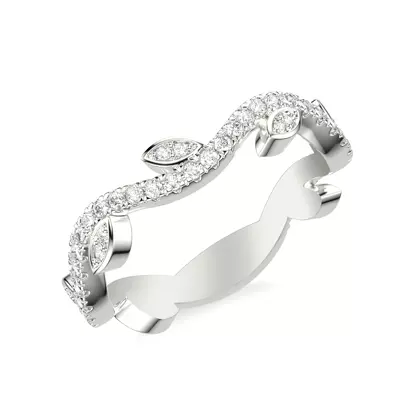 Wavy Floral Vine Diamond  Band