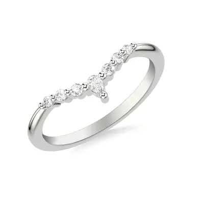 Chevron Pear Crown Diamond Band